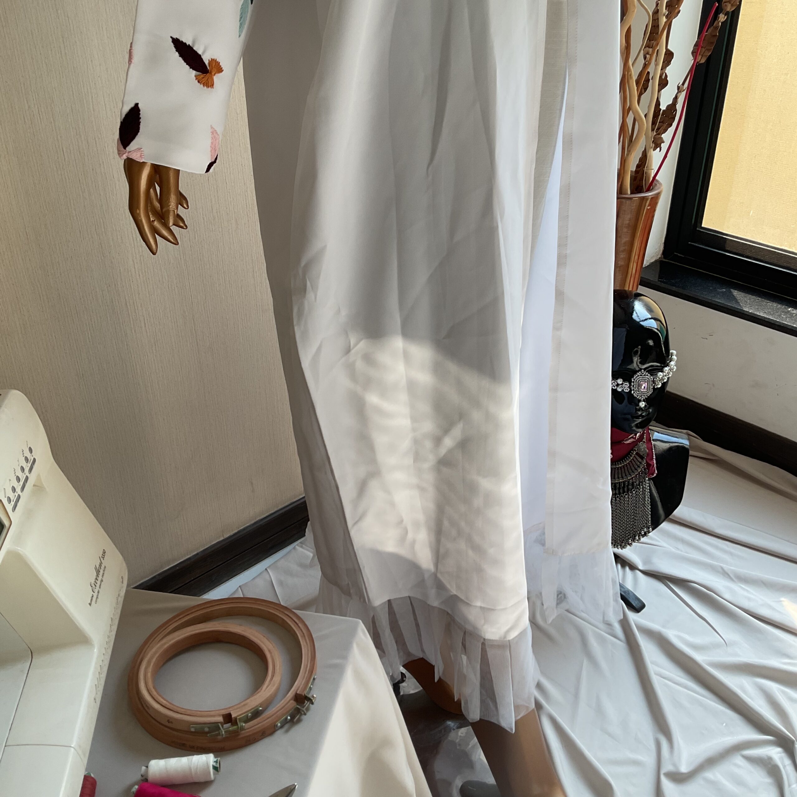 Winter White Abaya