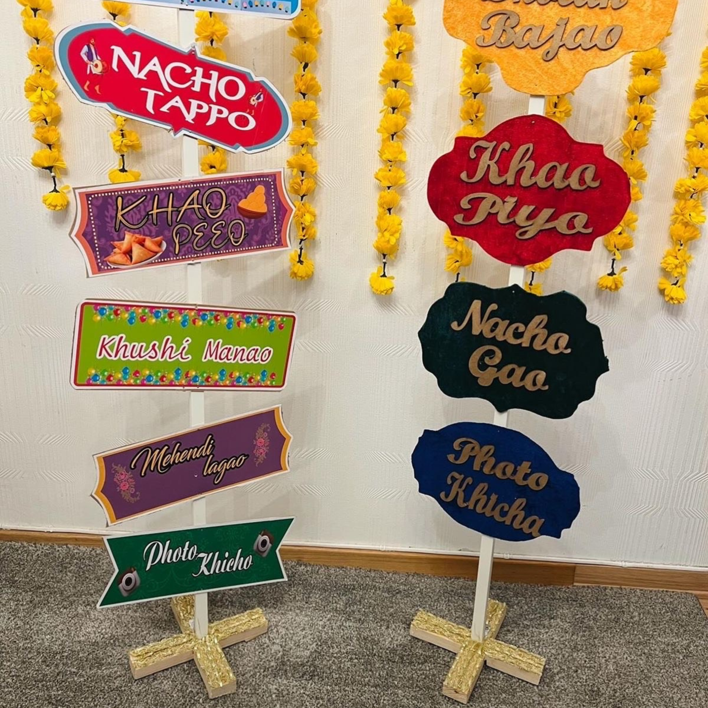 Desi Vibes – Event Signage & Photo Booth Props